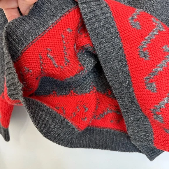 Vintage Made In Italy Maglieria Superiore Red Winter Nordic Sweater Women’s Sz L - Picture 3 of 6